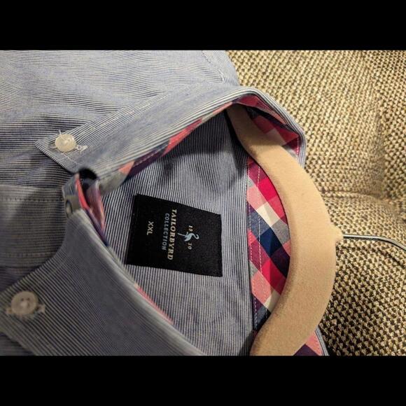 TAILORBYRD Collection Mens Button-Down Shirt Blue Size XXL - Picture 2 of 4